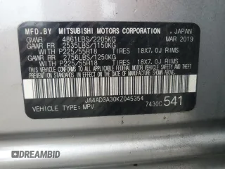 2019 Mitsubishi Outlander SE with VIN JA4AD3A30KZ045354, listed as a Copart auction lot 63385505 with 88,324 mi miles and Clean title. Bid and sale history available at DreamBid. Image 13.