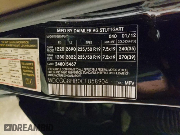 2012 Mercedes-Benz GLK 350 with VIN WDCGG8HB0CF858904, listed as a Copart auction lot 52866425 with 145,334 mi miles and Salvage Title. Bid and sale history available at DreamBid. Image 13.