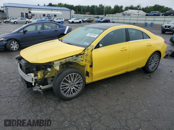 2020 Mercedes-Benz CLA 250 with VIN WDD5J4HB4LN078729, listed as a Copart auction lot 59929165 with 55,785 mi miles and Salvage title. Bid and sale history available at DreamBid. Image 1.