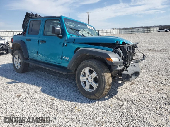 2020 Jeep Wrangler Unlimited Sport S with VIN 1C4HJXDN9LW232595, listed as a Copart auction lot 48802085 with Not provided miles and Non repairable. Bid and sale history available at DreamBid. Image 4.