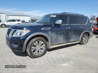 2019 Nissan Armada SL with VIN JN8AY2ND6K9090410, listed as a Copart auction lot 46342825 with 106,930 mi miles and Salvage Title. Bid and sale history available at carsss.com. Image 1.
