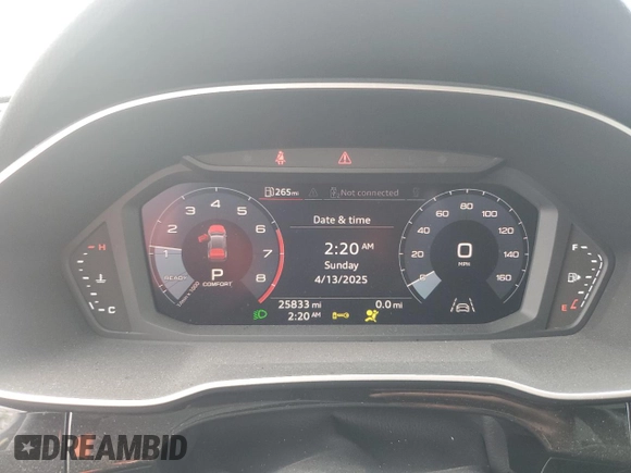 2021 Audi Q3 Premium with VIN WA1AUCF3XM1120717, listed as a Copart auction lot 54928885 with 25,833 mi miles and Salvage title. Bid and sale history available at DreamBid. Image 9.