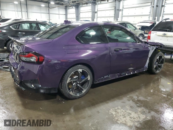 2022 BMW 2 Series M240i xDrive with VIN 3MW53CM0XN8C63731, listed as a Copart auction lot 45995214 with 34,874 mi miles. Bid and sale history available at carsss.com. Image 3.