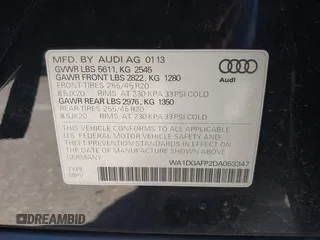 2013 Audi Q5 Premium Plus z VIN WA1DGAFP2DA053347, wystawiony jako IAAI lot #41962986 z przebiegiem 115 804 mil mil oraz . Historia ofert i sprzedaży dostępna na DreamBid. Obrazek 9.