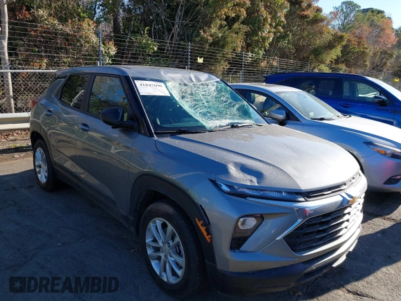 2024 Chevrolet TrailBlazer LS with VIN KL79MMS20RB112961, listed as a IAAI auction lot 41847690 with 16,229 mi miles. Bid and sale history available at carsss.com. Image 1.