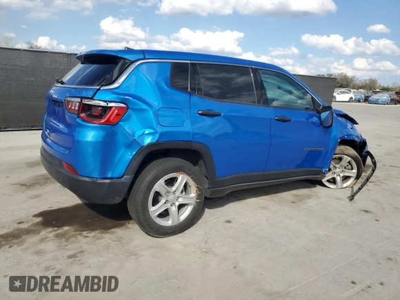 2023 Jeep Compass Sport with VIN 3C4NJDAN2PT510755, listed as a Copart auction lot 44611865 with 39,651 mi miles and Non repairable. Bid and sale history available at DreamBid. Image 3.