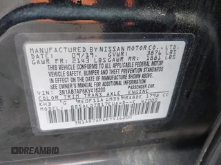 2019 Nissan Sentra SV z VIN 3N1AB7AP6KY416200, wystawiony jako IAAI lot #42264667 z przebiegiem 105 066 mil mil oraz . Historia ofert i sprzedaży dostępna na DreamBid. Obrazek 9.