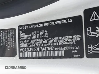 2017 BMW 2 Series with VIN WBA2M9C3XH7A47692, listed as a IAAI auction lot 42172525 with 69,504 mi miles and . Bid and sale history available at DreamBid. Image 9.