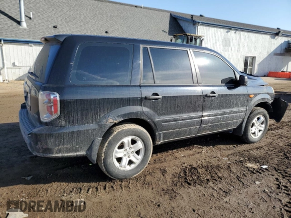 2006 Honda Pilot LX with VIN 2HKYF18156H547572, listed as a Copart auction lot 48314385 with 167,943 mi miles and Clean Title. Bid and sale history available at carsss.com. Image 3.