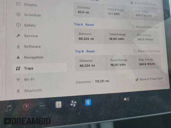 2023 Tesla Model 3 with VIN 5YJ3E1EA6PF437390, listed as a Copart auction lot 62825135 with 115,121 mi miles and Clean title. Bid and sale history available at DreamBid. Image 9.