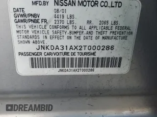 2002 Infiniti I35 Luxury with VIN JNKDA31AX2T000286, listed as a Copart auction lot 85240124 with 224,182 mi miles and Salvage Title. Bid and sale history available at carsss.com. Image 12.
