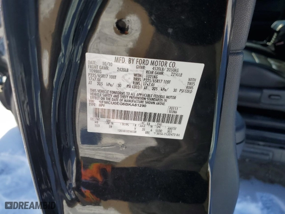 2011 Ford Escape Limited with VIN 1FMCU0EG6BKA81290, listed as a Copart auction lot 44957805 with 189,013 mi miles and Salvage Title. Bid and sale history available at carsss.com. Image 14.