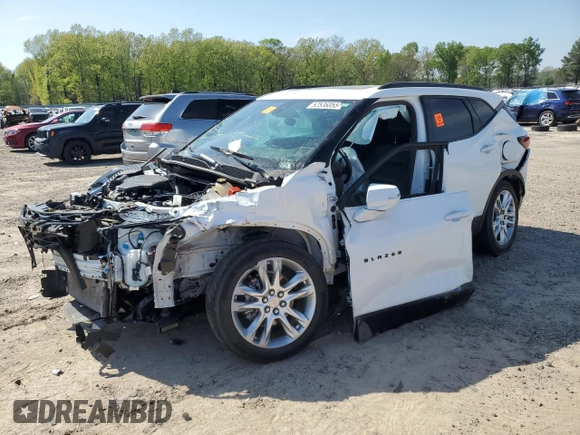 2021 Chevrolet Blazer LT with VIN 3GNKBDRS4MS500747, listed as a Copart auction lot 52536055 with 16,475 mi miles and Salvage title. Bid and sale history available at DreamBid. Image 1.