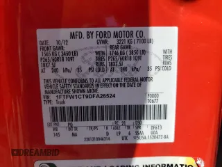 2013 Ford F-150 XL with VIN 1FTFW1CT9DFA26524, listed as a Copart auction lot 49811955 with 216,823 mi miles and Salvage Title. Bid and sale history available at carsss.com. Image 12.