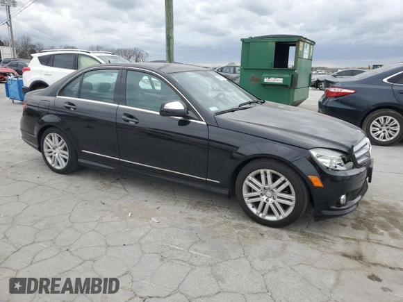 2009 Mercedes-Benz C 300 Sport with VIN WDDGF54X19F227442, listed as a Copart auction lot 49598625 with 55,527 mi miles and Salvage Title. Bid and sale history available at DreamBid. Image 4.