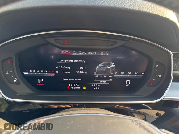 2020 Audi S8 z VIN WAU8SAF82LN011960, wystawiony jako Copart lot #59629095 z przebiegiem 58 167 mil mil oraz Czysty tytuł • Clean title. Historia ofert i sprzedaży dostępna na DreamBid. Obrazek 8.