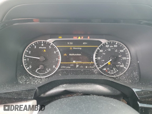 2025 Nissan Pathfinder SL with VIN 5N1DR3CD4SC214039, listed as a Copart auction lot 51912285 with 2,791 mi miles and Salvage title. Bid and sale history available at DreamBid. Image 9.