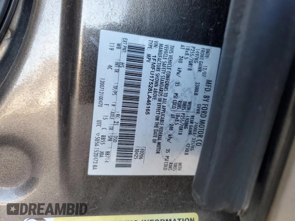 2008 Ford Expedition Eddie Bauer with VIN 1FMFU17528LA46165, listed as a Copart auction lot 47207275 with 235,284 mi miles and Salvage title. Bid and sale history available at DreamBid. Image 13.