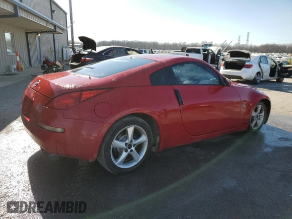 2005 Nissan 350Z Touring with VIN JN1AZ34D65M606303, listed as a Copart auction lot 42091085 with 159,838 mi miles and Salvage Title. Bid and sale history available at carsss.com. Image 3.