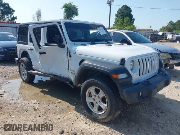 2020 Jeep Wrangler Unlimited Sport S with VIN 1C4HJXDG9LW237507, listed as a IAAI auction lot 42377928 with 48,217 mi miles and . Bid and sale history available at DreamBid. Image 1.