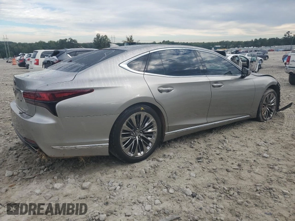 2021 Lexus LS 500 with VIN JTHD51FF2M5014610, listed as a Copart auction lot 73633494 with 91,444 mi miles and Salvage title. Bid and sale history available at DreamBid. Image 3.