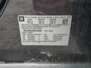 2016 Chevrolet Silverado 1500 LTZ with VIN 3GCUKSEJ2GG156040, listed as a Copart auction lot 83831464 with Not Provided miles and Salvage Title. Bid and sale history available at DreamBid. Image 13.