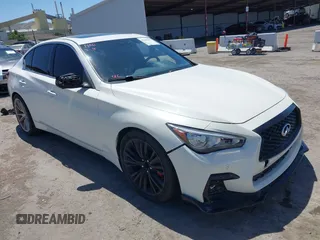 2018 Infiniti Q50 Red Sport 400 z VIN JN1FV7AP7JM461225, wystawiony jako IAAI lot #42203042 z przebiegiem 76 172 mil mil oraz . Historia ofert i sprzedaży dostępna na DreamBid. Obrazek 1.