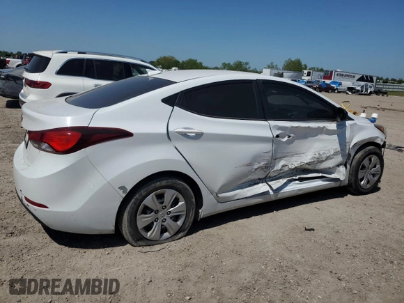 2016 Hyundai Elantra SE with VIN 5NPDH4AE0GH750961, listed as a Copart auction lot 52159865 with 150,489 mi miles and Salvage Title. Bid and sale history available at DreamBid. Image 3.