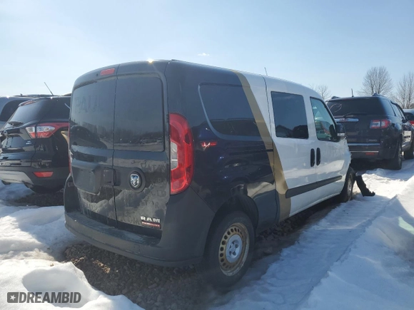 2019 Ram ProMaster City Cargo Van Tradesman with VIN ZFBHRFAB4K6N02590, listed as a Copart auction lot 47856575 with 77,920 mi miles and Salvage Title. Bid and sale history available at carsss.com. Image 3.