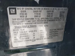 2018 GMC Terrain SLE with VIN 3GKALTEV7JL256033, listed as a IAAI auction lot 41639981 with 119,287 mi miles. Bid and sale history available at carsss.com. Image 9.