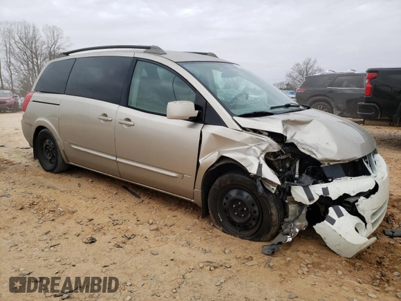 2005 Nissan Quest SE with VIN 5N1BV28U95N100939, listed as a Copart auction lot 44233585 with 0 mi miles and Salvage Title. Bid and sale history available at carsss.com. Image 4.