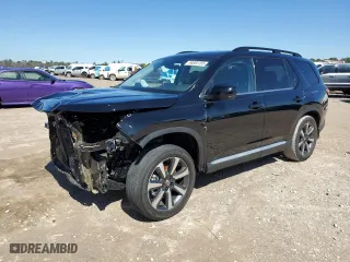 2025 Honda Pilot Touring with VIN 5FNYG2H70SB020006, listed as a Copart auction lot 46800705 with 76 mi miles and Salvage Title. Bid and sale history available at carsss.com. Image 1.