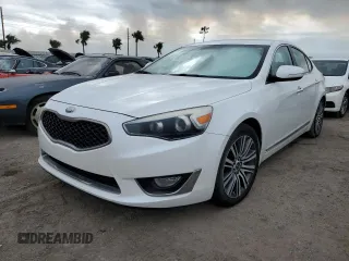 2014 Kia Cadenza Premium with VIN KNALN4D77E5145038, listed as a Copart auction lot 75134194 with 0 mi miles and Salvage Title. Bid and sale history available at carsss.com. Image 1.