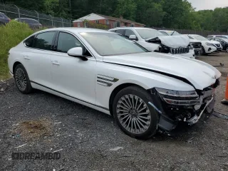 2023 Genesis G80 z VIN KMTGE4S18PU006369, wystawiony jako Copart lot #57445225 z przebiegiem 25 083 mil mil oraz Szkody całkowita. Historia ofert i sprzedaży dostępna na DreamBid. Obrazek 4.