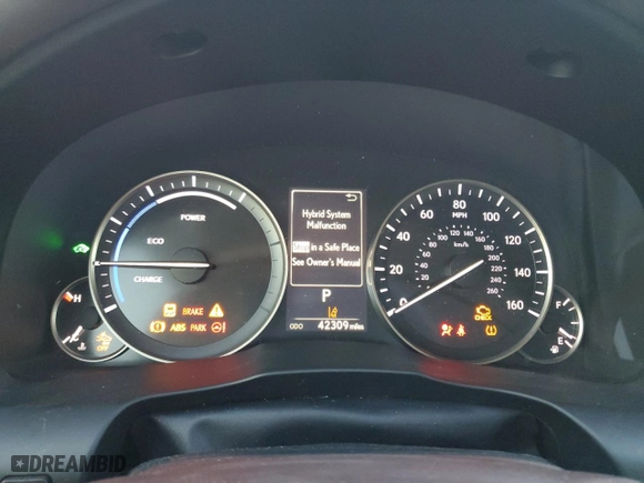 2016 Lexus ES 300h Hybrid with VIN JTHBW1GG3G2109422, listed as a Copart auction lot 41539215 with 42,309 mi miles and Salvage Title. Bid and sale history available at carsss.com. Image 9.