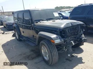 2022 Jeep Wrangler Unlimited Sport S with VIN 1C4HJXDG5NW180130, listed as a IAAI auction lot 41772922 with 47,625 mi miles. Bid and sale history available at carsss.com. Image 1.