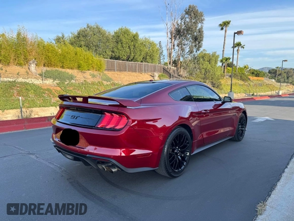 2019 Ford Mustang GT with VIN 1FA6P8CF8K5168730, listed as a Copart auction lot 62222515 with 42,889 mi miles and Salvage title. Bid and sale history available at DreamBid. Image 4.