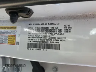 2021 Honda Pilot EX-L z VIN 5FNYF5H58MB015609, wystawiony jako Copart lot #55994845 z przebiegiem 70 190 mil mil oraz Nie do naprawy • Non repairable. Historia ofert i sprzedaży dostępna na DreamBid. Obrazek 14.