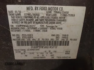 2010 Ford Taurus Limited с VIN 1FAHP2FW5AG145717, выставлен на аукционе IAAI как лот 42503027 с пробегом 203 995 миль миль и . История ставок и продаж доступна на DreamBid. Изображение 9.