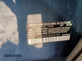 2023 Mercedes-Benz GLB 250 с VIN W1N4M4GB6PW302199, выставлен на аукционе Copart как лот 44698095 с пробегом 25 704 миль миль и Списание • Salvage title. История ставок и продаж доступна на DreamBid. Изображение 13.