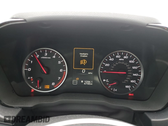 2023 Subaru WRX Premium with VIN JF1VBAF68P9820548, listed as a Copart auction lot 54542155 with 4,795 mi miles and Salvage title. Bid and sale history available at DreamBid. Image 9.