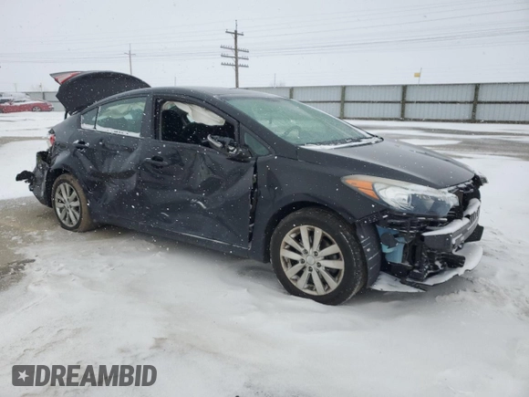 2016 Kia Forte LX with VIN KNAFX4A63G5553915, listed as a Copart auction lot 44601395 with 75,580 mi miles and Salvage Title. Bid and sale history available at carsss.com. Image 4.