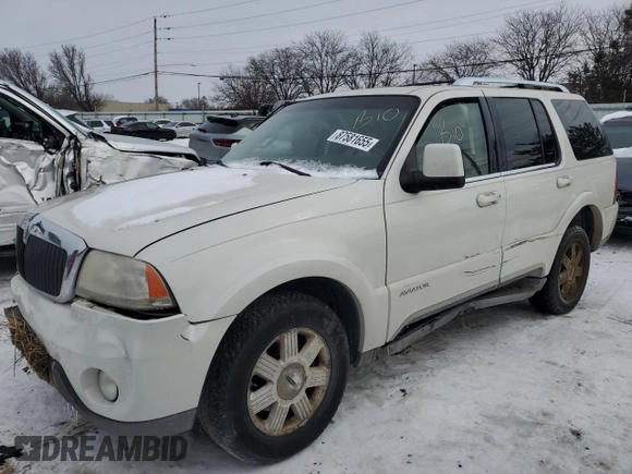 2004 Lincoln Aviator Luxury with VIN 5LMEU88H04ZJ25027, listed as a Copart auction lot 87581655 with 217,485 mi miles and Salvage Title. Bid and sale history available at DreamBid. Image 1.