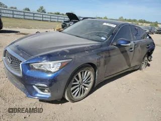 2022 Infiniti Q50 Luxe with VIN JN1EV7BP7NM310790, listed as a Copart auction lot 76708514 with 59,153 mi miles and Salvage Title. Bid and sale history available at DreamBid. Image 1.