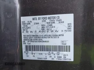 2006 Ford F-150 XLT z VIN 1FTPW14VX6KD64920, wystawiony jako IAAI lot #42181183 z przebiegiem 383 846 mil mil oraz . Historia ofert i sprzedaży dostępna na DreamBid. Obrazek 9.