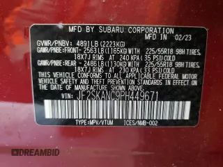2023 Subaru Forester Limited with VIN JF2SKANC9PH449671, listed as a Copart auction lot 53366825 with 25,163 mi miles and Salvage title. Bid and sale history available at DreamBid. Image 13.