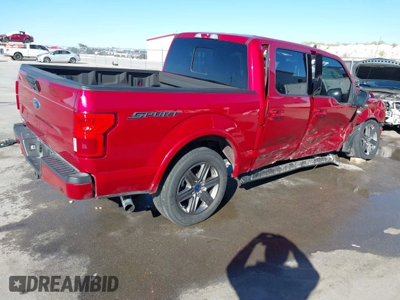 2020 Ford F-150 XL with VIN 1FTEW1C58LKE36430, listed as a IAAI auction lot 41390339 with 54,747 mi miles. Bid and sale history available at carsss.com. Image 4.