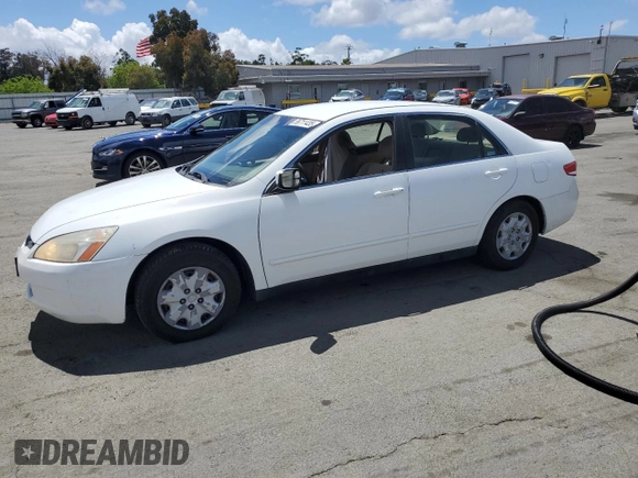 2004 Honda Accord LX z VIN JHMCM563X4C039584, wystawiony jako Copart lot #56711435 z przebiegiem 188 011 mil mil oraz Szkoda całkowita • Salvage title. Historia ofert i sprzedaży dostępna na DreamBid. Obrazek 1.