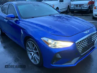 2019 Genesis G70 3.3T Advanced with VIN KMTG74LE9KU034427, listed as a Copart auction lot 49131885 with 73,596 mi miles and Salvage Title. Bid and sale history available at carsss.com. Image 1.