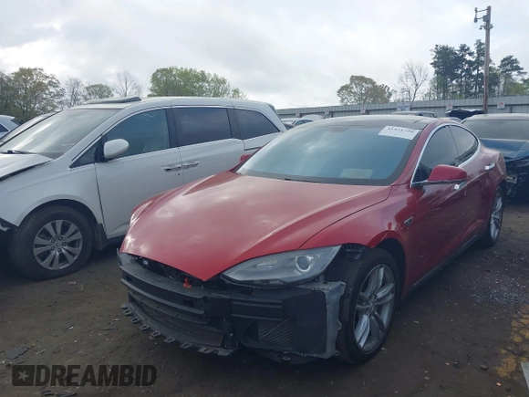 2013 Tesla Model S with VIN 5YJSA1CN1DFP09756, listed as a IAAI auction lot 41921720 with 94,770 mi miles. Bid and sale history available at carsss.com. Image 2.
